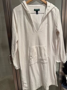 Ralph Lauren White Hooded Swim Coverup
